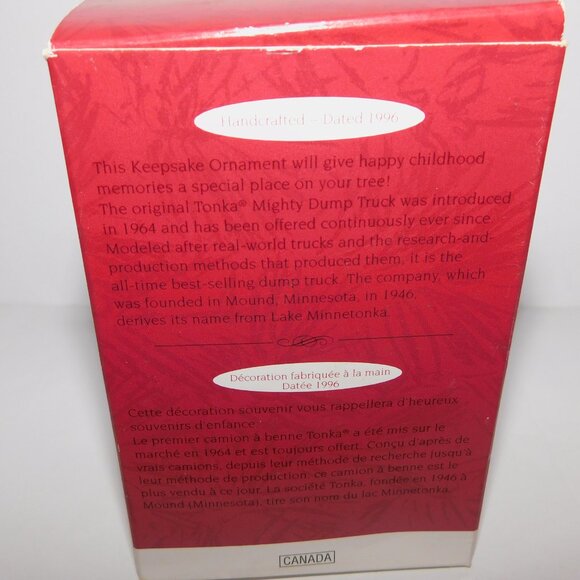 VTG 1996 Hallmark Keepsake Yellow Tonka Dump Truck Christmas Tree Ornament - Picture 7 of 8